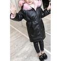 Kids Girls Breathable Solid Color Pu Leather Jacket