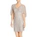 Adrianna Papell Womens Sheath V Neck Cocktail Dress