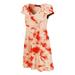 MBJ WDR1088 Womens All Over Tie Dye V Neck Cap Sleeve T Shirt Dress XL WHITE_CORAL