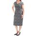 BETSEY JOHNSON Womens Silver Glitter Textured Printed Cap Sleeve V Neck Below The Knee Pencil Party Dress Size: 6