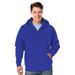 BlueGeneration Adult Tall Fleece Zip Front Hoodie - Royal 3 Extra Large Tall Solid