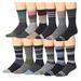 Ronnox Wool Blend Trekking Hiking Outdoor Sports Performance Cushioned Crew Socks, For Men & Women 12 Pairs RHK17-M-12