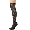 Delicious Women's Black Pump Over the Knee Mesh High Heel Pump Boot (8 B(M) US)