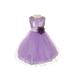 Sequin Bodice Tulle Special Occasion Holiday Flower Girl Dress - Lavender 1-2