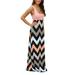 Women Boho Plus Size Summer Casual Evening Party Stripes Sundress Beach Sleeveless Dress Long Maxi Dress