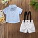 Infant Baby Boy Short Sleeves Bow Tie Shirt Top and Shorts Clothing Set