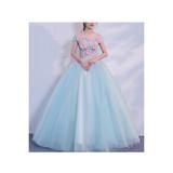 Junior Comfortable Off-Shoulder Flower Attached Long Thin Skirt Wedding Dress