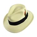 Summer C-Crown Toyo Straw Fedora Hat - XXL - Ivory