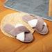 2 Pairs Womens Comfy Slippers Cross Band Faux Fur Slippers Flip Flop Fuzzy Slides Flat Sandals with Open Toe for Indoor Outdoor