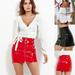 Women's Zipper High Quality Bright Leather PU Slim Skirt