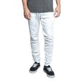G-Style USA Men's Hip Hop Slim Fit Track Pants - Athletic Jogger Scrunched - White - 4X-Large