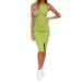 Niuer Women Sleeveless Sundress Knee Length Casual Bodycon Tank Dress Ladies Leisure Midi Sundress