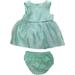 Infant Girls Turquoise Tulle Glittery Dotted Dress Outfit Ruffle 2 PC Set 0-3m