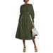 ZANZEA Women Winter Full Sleeve Slim Waist Party Belted Dress Elegant Cocktail Dresses