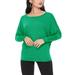 Women's Casual Solid Long Sleeve Jersey Dolman Style Boat Neck Casual Tee Top S-3XL Made in USA