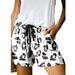 Sexy Dance Workout Yoga Shorts for Women Athletic Hot Shorts Pants Ladies Casual Running Workout Shorts Sports Fitness Jersey Shorts White Leopard M