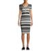 No Boundaries Short Sleeve Metallic Strip Dress