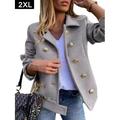 Women Double Breasted Jacket Lapel Slimming Coat