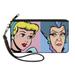 Wallet Canvas Zip Clutch Cinderella and Wicked Step Mother Lady Tremaine Face Blocks