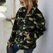 Women Warm Camouflage Fleece Jacket Sweater Coat Ladies Outwear Zip Open Front Tops