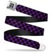 Buckle-Down Seatbelt Belt - Checker Black/Purple - 1.5" Wide - 24-38 Inches in Length