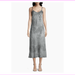 $109.50 Calvin Klein Printed Sleeveless Long Slip Dress, Gray Tie Dye, Size 6