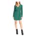 SANCTUARY Womens Green Animal Print Long Sleeve V Neck Short Wrap Dress Dress Size 2