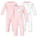Hudson Baby Baby Girl Cotton Coveralls, 3-Pack