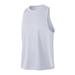 Men Loose Sports Vest Fitness Running Basketball Training Sleeveless Cemented Breathable Speed Dry Top Sports T-shirt White 2XL