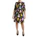 Dolce & Gabbana Black Cotton Silk Floral Shift Dress