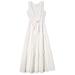 Calvin Klein Women's Maxi Dress with Tiered Flounce Skirt, White, 14