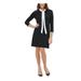 TOMMY HILFIGER Womens Black Long Sleeve Crew Neck Above The Knee Shift Wear To Work Dress Size 4