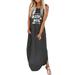 Mchoice Sleeveless sundresses for women casual summerl with Pockets Beach Tank Dress plus size maxi dress