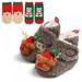 ã€�Clearance!ã€‘ Baby First Walk Shoes Girl Boy Soft Anti-slip Shoes Christmas Deer Santa Claus Cute Baby Shoes+2 Headbandsâ€‹ Or 2 Socks Suit Christmas Deer Santa Claus Cute Baby Shoes