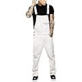 Men's Casual Bib Overalls Solid Color Jumpsuit Jeans Suspender Pants