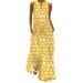 Women's Summer Dress Casual Loose Daisy Floral Maxi Dress V Neck Sleeveless Long Dresses Boho Maxi Sundress Beach Coverup With Pocket