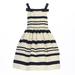 Sweet Kids Baby Girls Ivory Woven Striped Organza Special Occasion Dress 6-24M