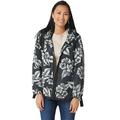 Dennis Basso Womens Printed Water Resistant Hooded Jacket X-Large Black A346663
