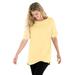Woman Within Women's Plus Size Perfect Cuffed Elbow-Sleeve Boat-Neck Tee Shirt