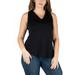 24seven Comfort Apparel V Neck Sleeveless Rounded Hemline Plus Size Top, P0112070, Made in USA