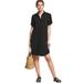 ellos Women's Plus Size Button Front Linen Shirtdress Dress