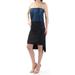 DKNY $298 Womens New 1135 Navy Black Color Block Sleeveless Hi-Lo Dress S B+B