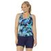 Swimsuits For All Women's Plus Size Chlorine Resistant Racerback Tankini Set with Bike Short