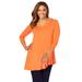 Jessica London Women's Plus Size Asymmetrical Hem Tunic W/ 3/4 Sleeves