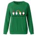 Winnereco Faceless Man Letter Pullover Women Long Sleeve Jumper (Green S)