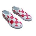 Vans Classic Slip On Leather Checker True White/Red Men's Skate Shoes Size 9.5