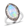 Shop LC Halo Ring Women 925 Sterling Silver Platinum Over Opal White Diamond Halo Ring Jewelry Gifts Ct 0.5