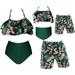 Hirigin Family Matching Swimsuits Women Men Boy Girl Leaves Floral Bikini Trunks Swimwear
