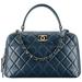 Camera Bag Quilted Lambskin Small Trendy Cc Bowling 2way 2ce0109 Blue Leather Satchel