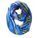 Peach Couture Trendy Striped Print Light and Soft Fashion Infinity Loop Scarf (Mint)